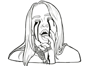 Coloring Page Featuring Billie Eilish Coloring Page