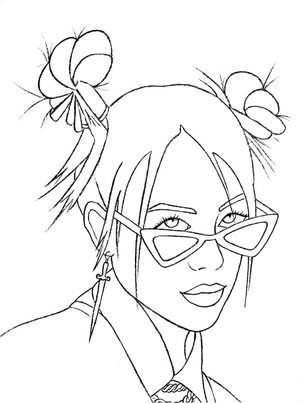 Elegant Billie Eilish Coloring Page