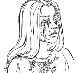 Sad Billie Eilish Coloring Page