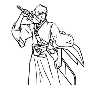Ichigo Kurosaki from the anime Bleach Coloring Page