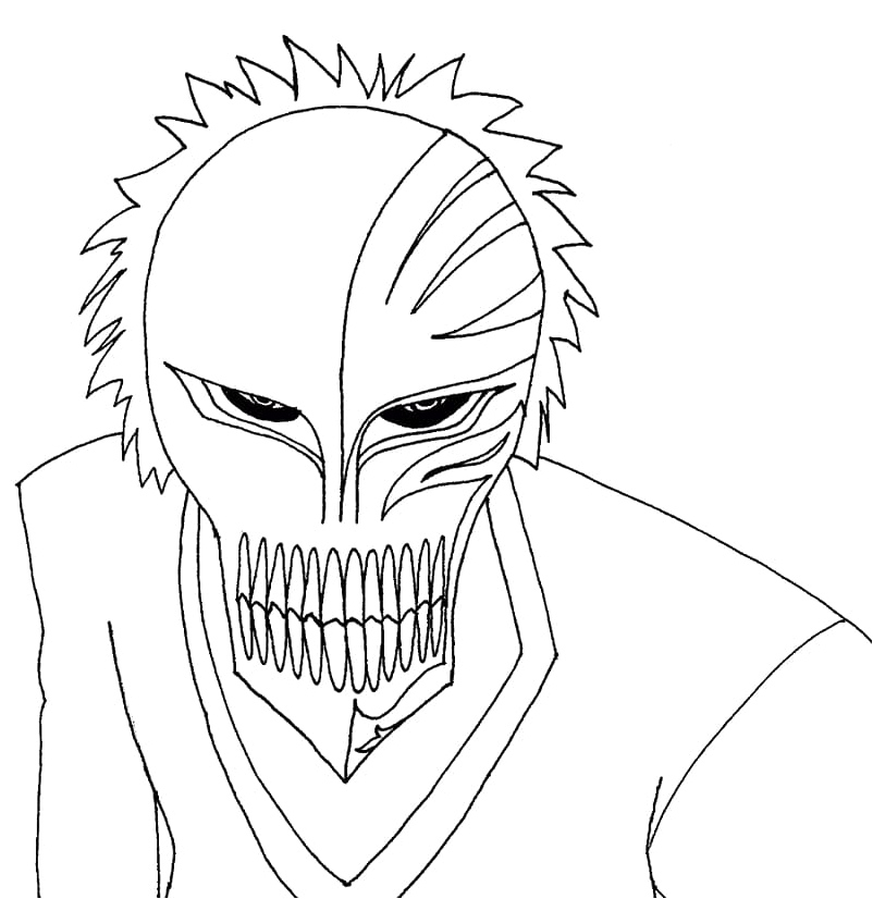 Ichigo Kurosaki in Hollow Form Coloring Page