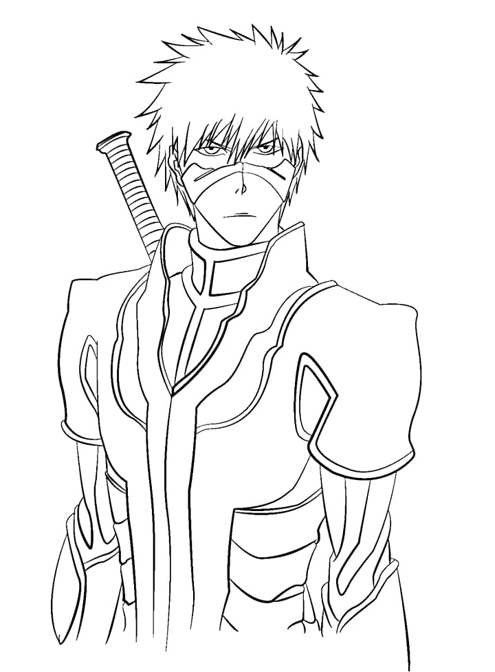 Ichigo Kurosaki with Fullbring Coloring Page