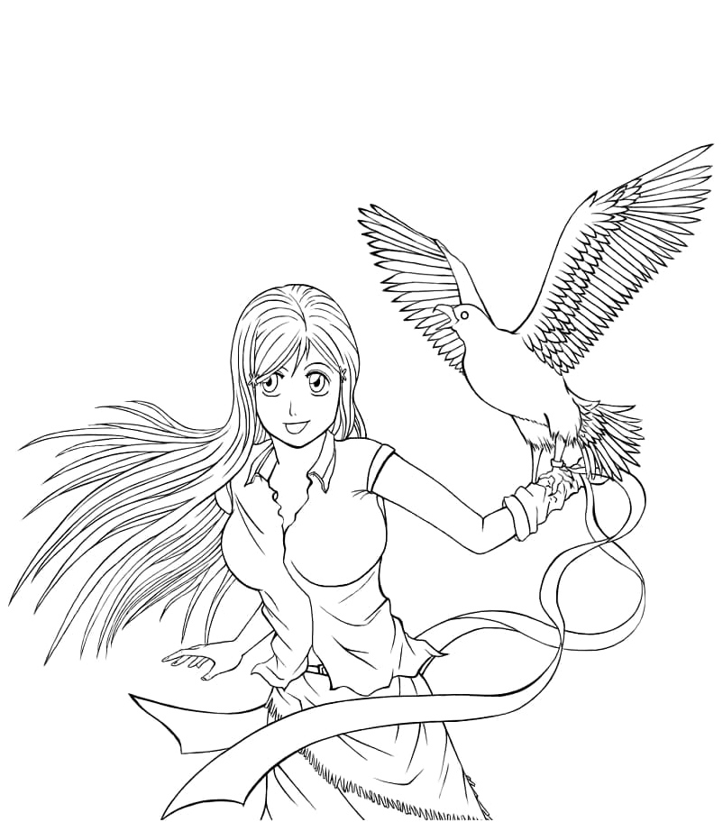 Orihime Inoue from the Anime Bleach Coloring Page
