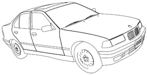 BMW 325i Coloring Page