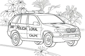 BMW X5 Police Car Coloring Page