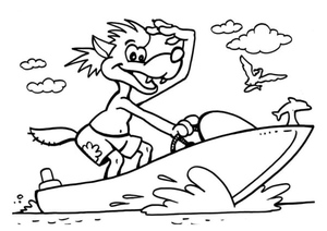 A Courageous Wolf Boards a Boat