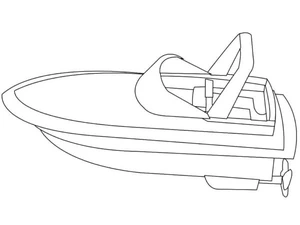 A Regular Boat with Propellers Coloring Page