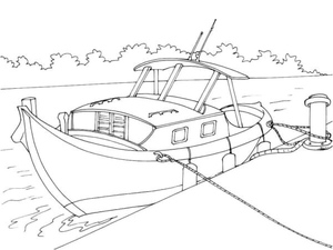 Anchored Boat at the Dock