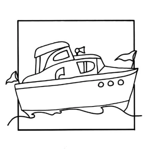 Giant Ship Adorned with Flags Coloring Page