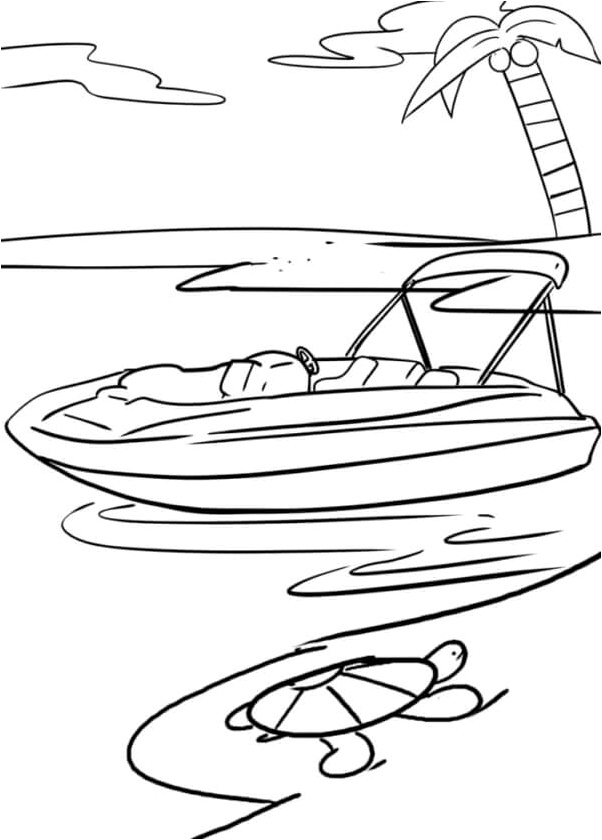 Sailboat Along the French Riviera Coloring Page