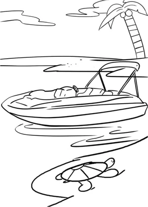 Sailboat Along the French Riviera Coloring Page