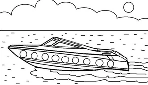 Sunset Cruise Boat Coloring Page