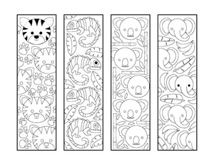 Adorable Bookmarks Coloring Page