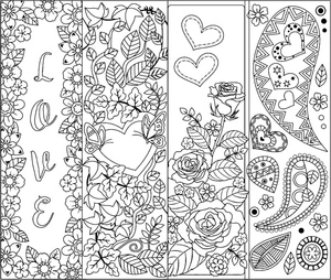 Bookmarks of Love Coloring Page