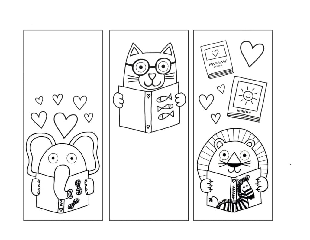 Free Bookmarks Coloring Page