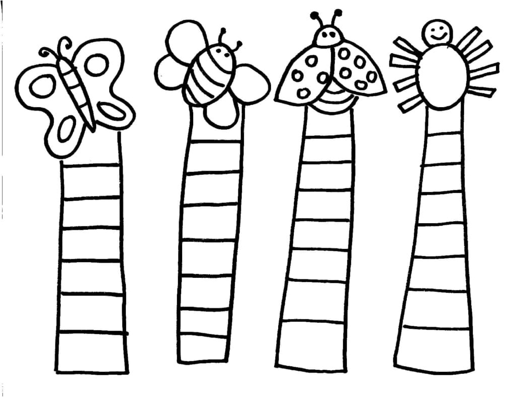 Insect-themed bookmarks Coloring Page