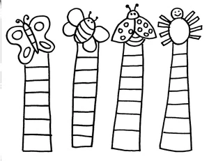 Insect-themed bookmarks Coloring Page