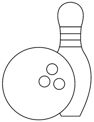 Bowling Ball and Pin Coloring Page