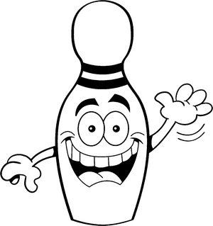 Humorous Cartoon Bowling Pin Coloring Page