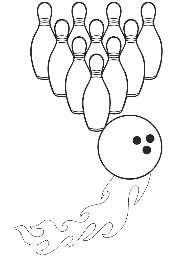 Printable Bowling Page for Kids Coloring Page