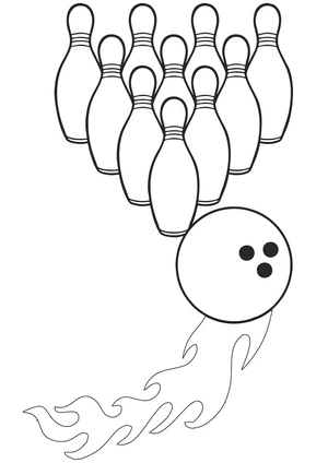 Printable Bowling Page for Kids Coloring Page