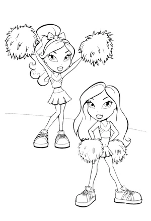 Bratz Cheerleaders Coloring Page