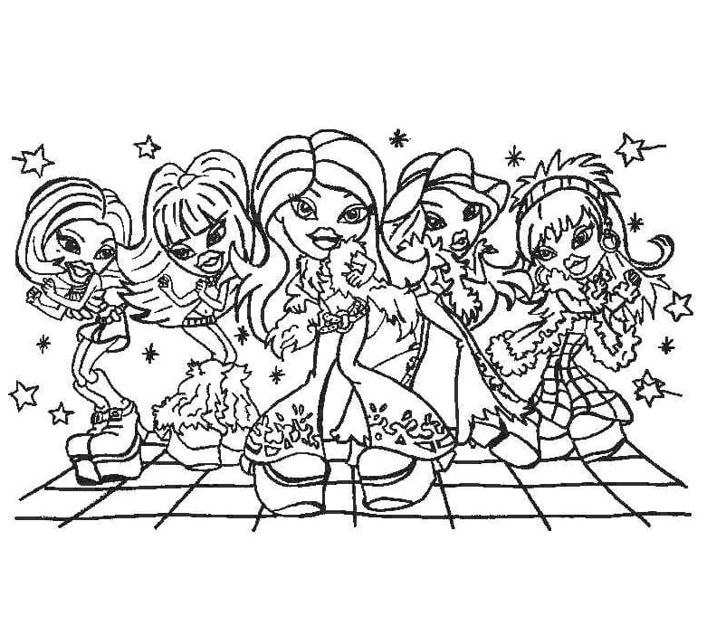 Bratz Dolls Coloring Page Coloring Page