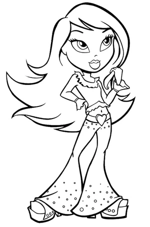 Charming Bratz Girl Coloring Page