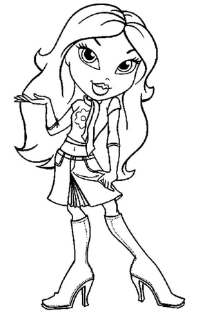 Jade from the Lovely Bratz Coloring Page