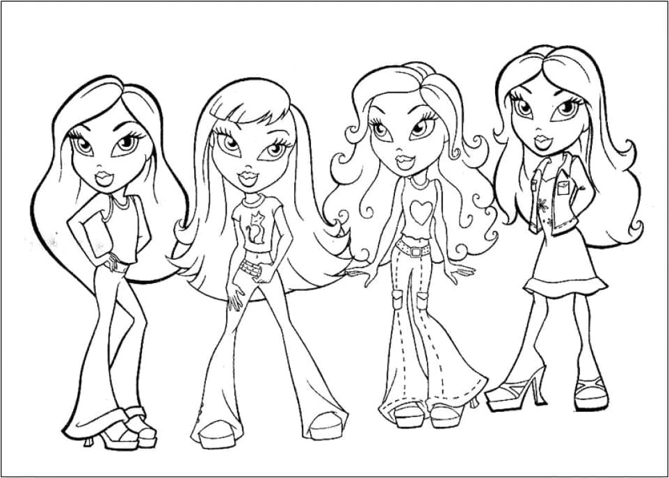 Printable Bratz Doll Coloring Sheet Coloring Page