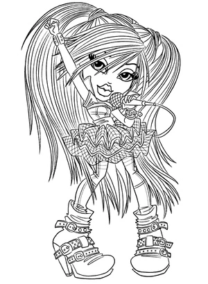 Singing Bratz Coloring Page