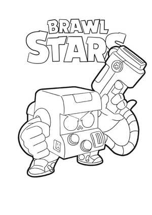 8 Bit from Brawl Stars Coloring Page