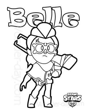 Belle from the game Brawl Stars Coloring Page