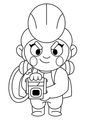 Coloring Page: Brawl Stars Character - Pam Coloring Page