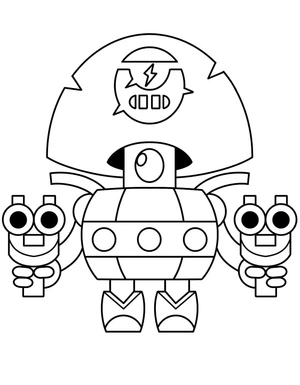 Darryl from Brawl Stars Coloring Page