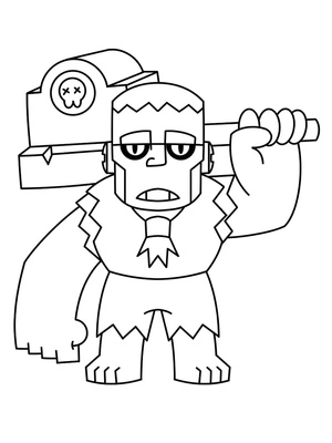 Frank from Brawl Stars Coloring Page