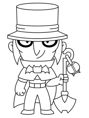 Mortis from Brawl Stars Coloring Page