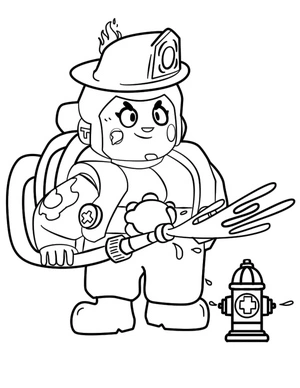 Pam from Brawl Stars Coloring Page