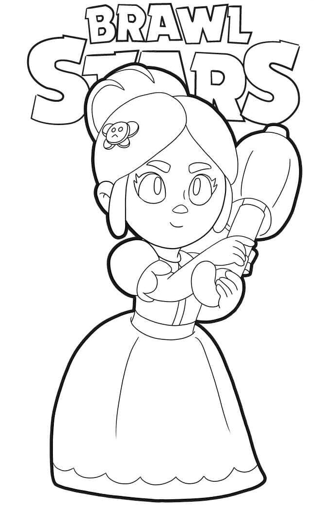 Piper coloring page from Brawl Stars Coloring Page