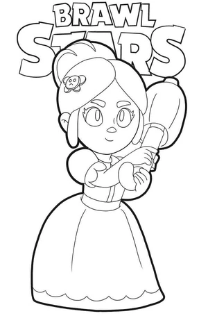 Piper coloring page from Brawl Stars Coloring Page