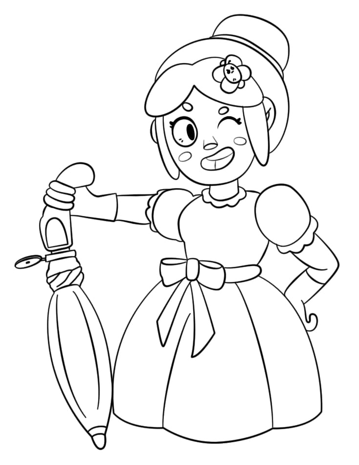 Piper from Brawl Stars Coloring Page
