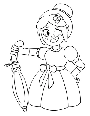 Piper from Brawl Stars Coloring Page