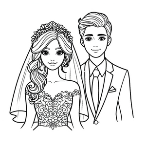 The Bride and Groom wearing smiles