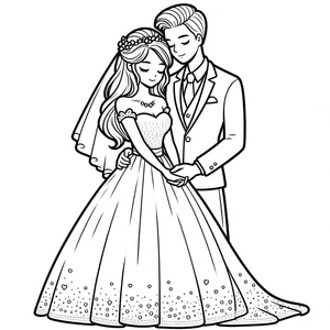 Wedding Couple Coloring Page