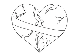 Simple Heartbreak Coloring Page