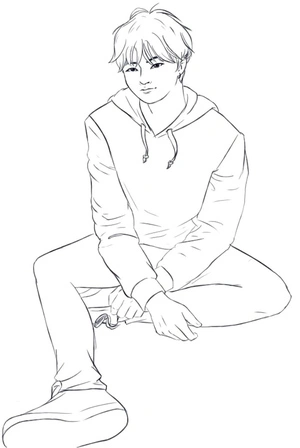 Handsome Boy from BTS Coloring Page