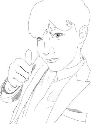 Member of the BTS group Coloring Page