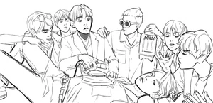 Members of BTS Coloring Page