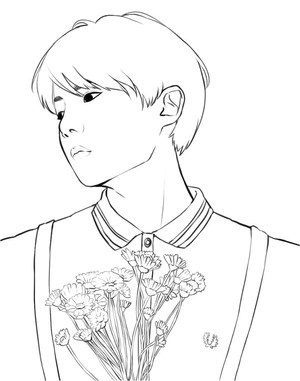 Printable Free BTS Coloring Page Coloring Page