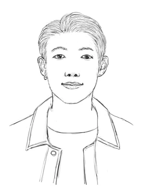 Rap Monster from the band BTS Coloring Page